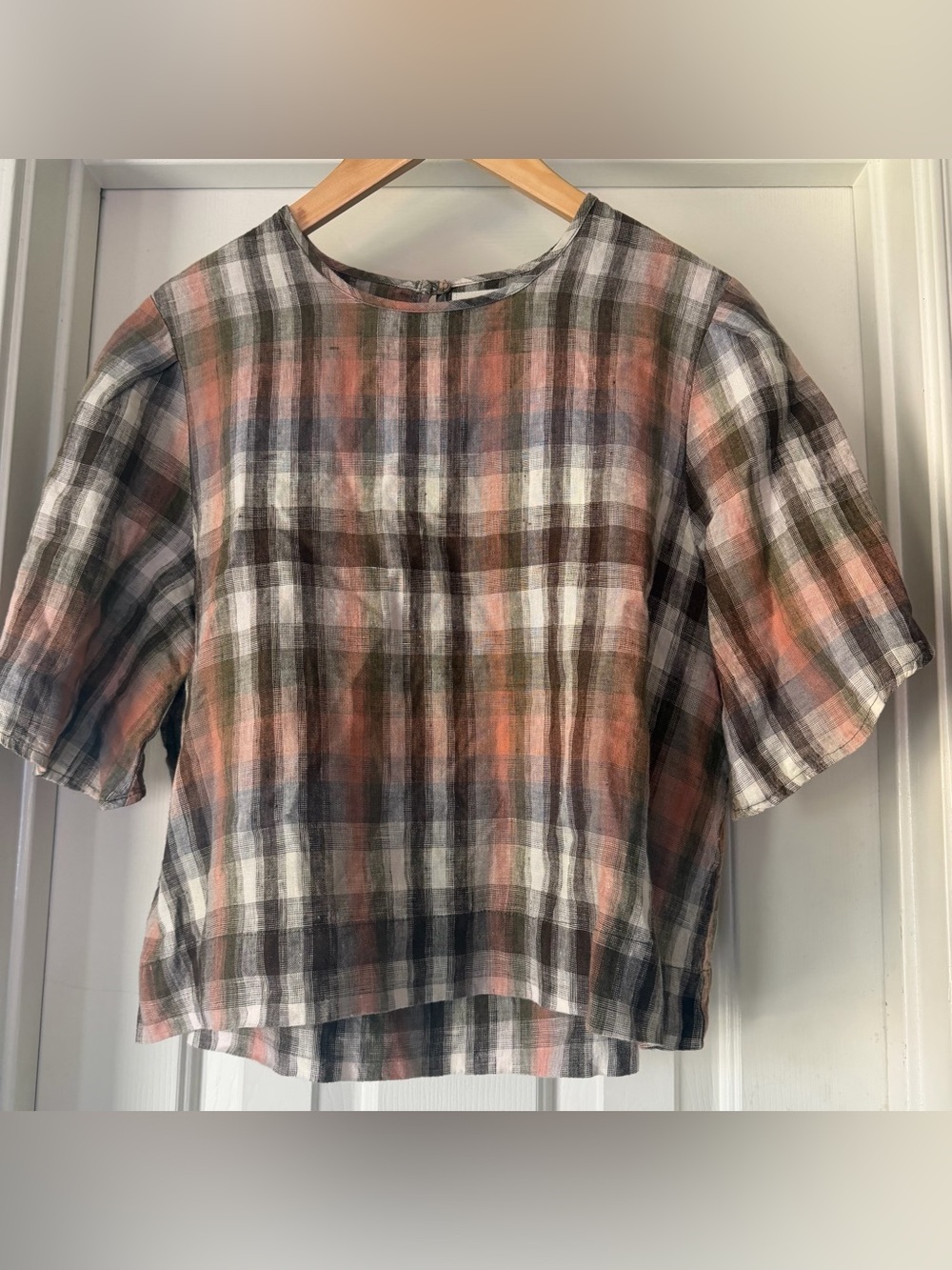 Sugar Candy Mountain Plaid Linen Short Sleeve